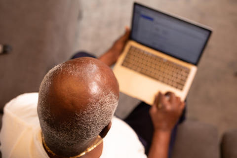 Man Looking at Computer