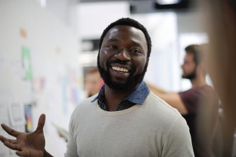 Man smiling into camera