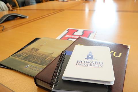 HU books on table