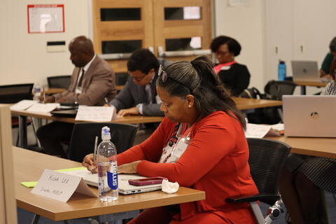 Woman taking notes
