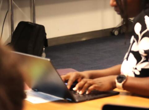 woman typing 